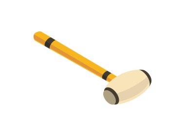 Isometric el aleti. Tamirat için ayrıntılı bir araç simgesi. İnşaatçı aletinin vektör ekipmanı. Beyaz arkaplanda araç malzemeleri