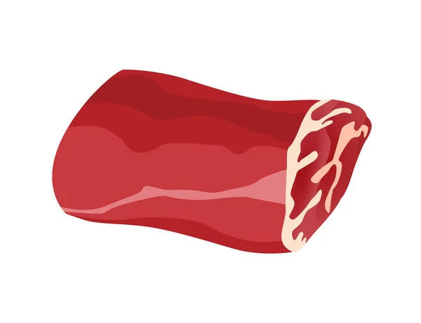 Producto cárnico o carne cruda. Ilustración del producto conceptual del mercado o tienda de agricultores. Rollo de carne. Icono del producto de dibujos animados — Vector de stock