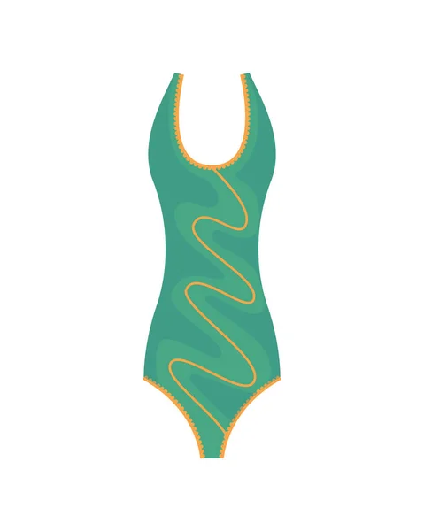 Mode Badeanzug. Flache Ikone der trendigen weiblichen Beachwear aus Cartoon. Einteiliger Badeanzug oder Unterwäsche für Mädchen und Frauen — Stockvektor