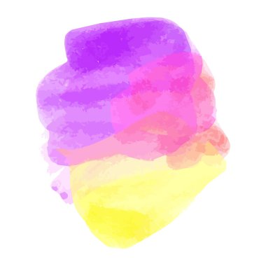 Renkli vektör suluboya fırça darbesi. Gökkuşağı renkleri suluboya boya boyası vektör sancak arkaplanı.