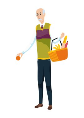 Süpermarketten alışveriş yapan, raflardan ürün seçen ve alışveriş sepetini iten bir adam..