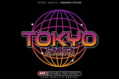 Pankart ve poster tasarımı için 3d metin efekti Tokyo