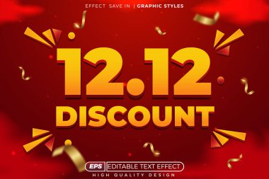 Pankart tasarımı için 3d metin efekti 12.12 indirimli