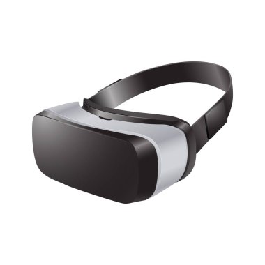 Modern Sanal Gerçeklik Kulaklığı Tasarım Elementi İçin Siyah ve Beyaz Görüntü