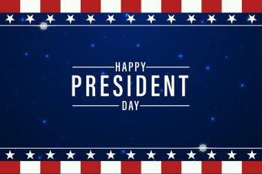 Vatansever Kutlama İçin Amerikan Bayrak Elementleri ile Başkanlık Günü Bayrağı