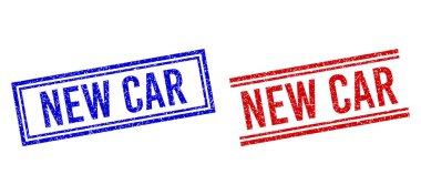 Çizilmiş YENİ YENİ CAR Çift Çizgili Mühür