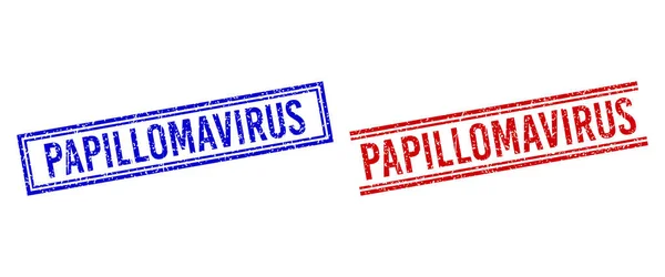 Σφραγίδες σφραγίδων PAPILLOMAVIRUS με διπλές γραμμές — Διανυσματικό Αρχείο