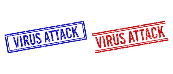 Distress Texturé VIRUS ATTACK Joint avec lignes doubles — Image vectorielle