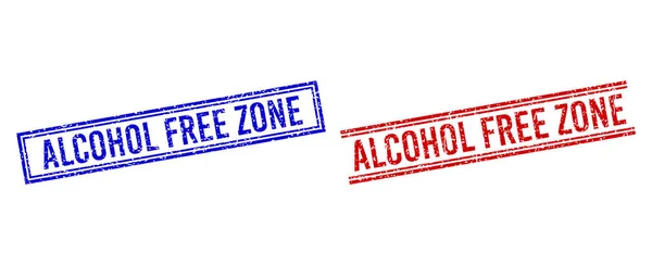 Distress Textured ALCOHOL FREE ZONE Seal mit doppelten Linien — Stockvektor