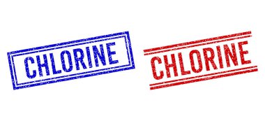Çift Çizgili Çizgili Çizgili CHLORINE Mührü