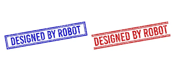 Distrição texturizada projetada pelo selo ROBOT com linhas duplas —  Vetores de Stock