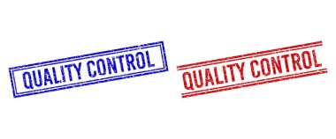 Grunge Dokulu Nitelik Çift Çizgili Kontrol Mührü