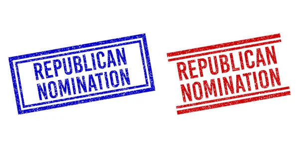 Distress Textured REPUBLICAN NOMINATION Stamps with Double Lines — Stock Vector