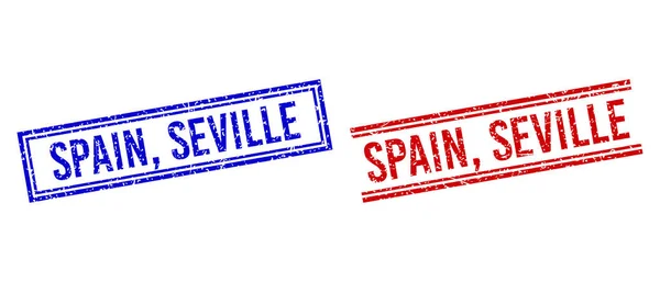 Grunge Textured SPAIN, SEVILLE Seal with Double Lines — Stock Vector