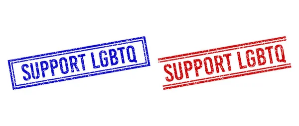 Sceau LGBTQ de soutien texturé rayé avec lignes doubles — Image vectorielle