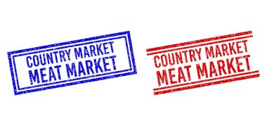 Lastik desenli Ülke Market Et Marketi Çift Çizgili Mühür Mührü