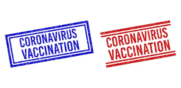 Рясні текстури CORONAVIRUS VACCINATION Штампи з подвійними лініями — стоковий вектор