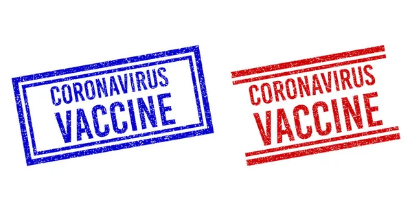 Selo de borracha texturizado CORONAVIRUS VACCINE com linhas duplas —  Vetores de Stock