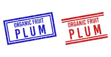 Çizilmiş Kalıplı ORGANIC FRUIT P L U M Çift Çizgili Damgalar