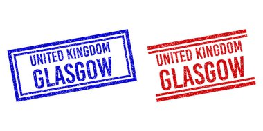 Grunge Birleşik KINGDOM GLASGOW Çift Çizgili Mühür