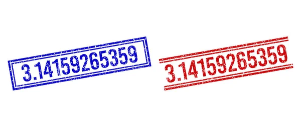 Ελαστική Υφή 3.14159265359 Σφραγίδες με Διπλές Γραμμές — Διανυσματικό Αρχείο