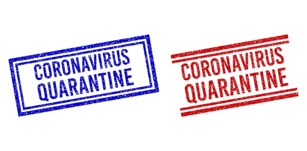 双线Grunge Textured CORONAVIRUS QUARANTINE Seal — 图库矢量图片