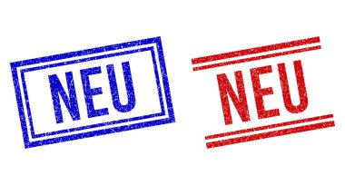 Grunge Dokulu NEU Damga Damgaları Çift Çizgili