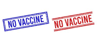 Grunge 'da Çift Çizgili VACCINE Damgası Yok