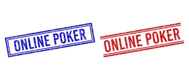 Grunge desenli çift çizgili ONLINE POKER Mührü