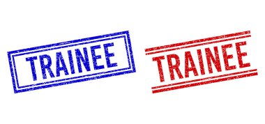 Grunge desenli tren çift çizgili mühür.