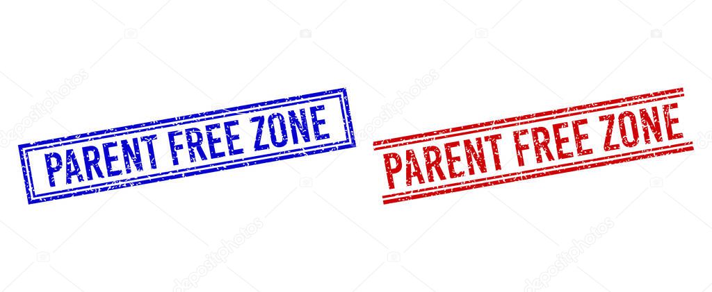 Rubber Textured PARENT FREE ZONE Stamps with Double Lines