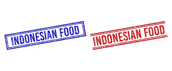Segel Stamp FOOD INDONESIAN Tekstur Karet dengan Garis Ganda - Stok Vektor