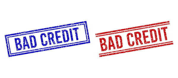 Σφραγίδες Bad Credit Scratched με διπλές γραμμές — Διανυσματικό Αρχείο