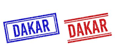 Çizilmiş Çift Çizgili DAKAR Damgaları