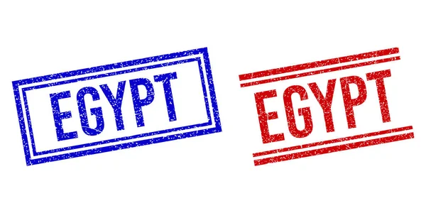 Rubber Textured EGYPT Stamp Seals with Double Lines — стоковий вектор