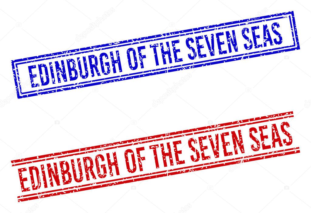 Distress Textured EDINBURGH OF THE SEVEN SEAS Stamp Seals with Double Lines