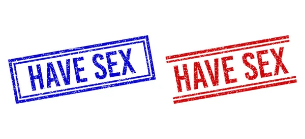 Grunge Υφή έχουν Σεξ Γραμματόσημα με Διπλές Γραμμές — Διανυσματικό Αρχείο