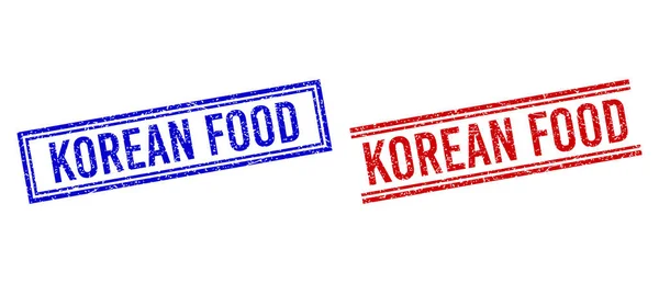 Texturiertes KOREAN FOOD-Siegel mit doppelten Linien — Stockvektor