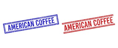 Çizilmiş desenli Amerikan Kahvesi Çift Çizgili Mühür Mührü