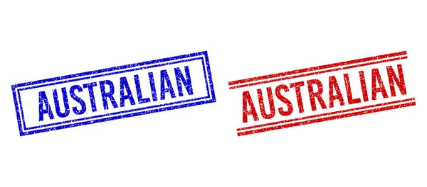 Gummi-Texturierte AUSTRALIANISCHE Briefmarken mit Doppellinien — Stockvektor