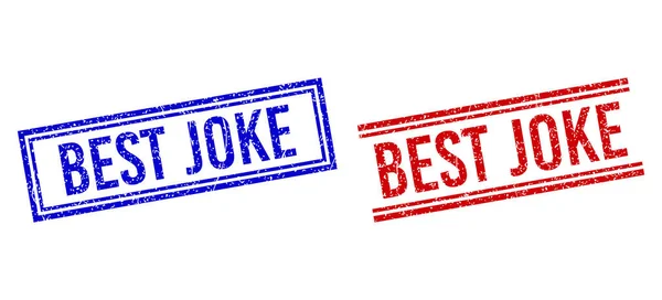 Sellos texturizados de goma BEST JOKE con líneas dobles — Vector de stock