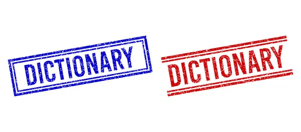 Грандж текстуровані DICTIONARY Штампи з подвійними лініями — стоковий вектор