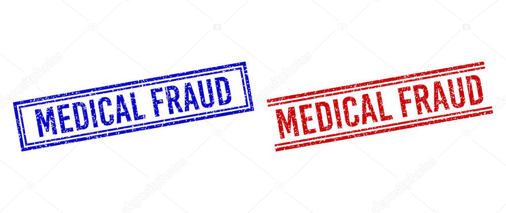 Distress Textured MEDICAL FRAUD Stamps with Double Lines