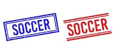 Çift Çizgili Çizgili Çizgili SOCCER Mührü