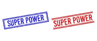 Çizilmiş Süper Kahraman Damgası Çift Çizgili Mühürlü Mühür