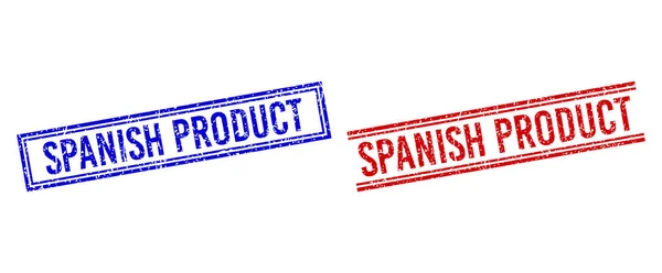 Selo texturizado borracha do produto espanhol com linhas duplas —  Vetores de Stock