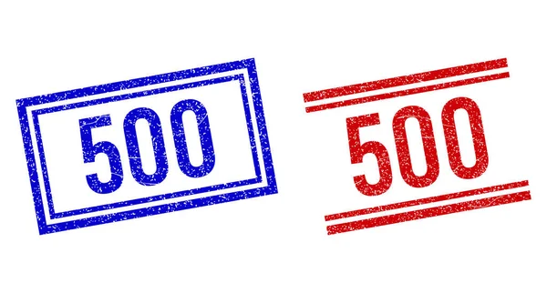 Gescheurde 500 stempelzegels met dubbele lijnen — Stockvector
