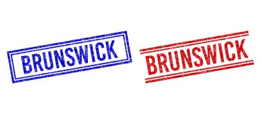 Çift Çizgili Grunge desenli BRUNSWICK Mührü