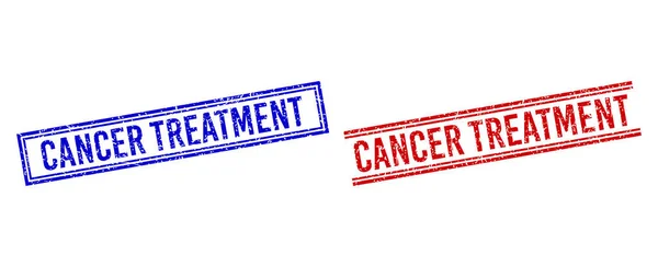 Guma teksturowana CANCER TREATMENT Znaczki z podwójnymi liniami — Wektor stockowy