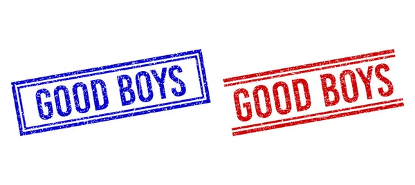 Raspadinha texturizada BOYS Selos com linhas duplas —  Vetores de Stock